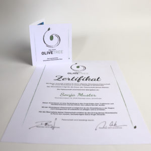 Patenschaft Olivenbaum Zertifikat